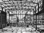Blick auf das filigrane Stahlskelett, dessen großzügige Dimensionierung Teil der neuen Empfangshalle des Düsseldorfer Hauptbahnhofs wurde. (18.05.1934) <i>Foto: RVM (Eckler)</i>