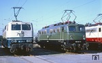 Aus Saarbrücken waren die beiden Mehrsystem-Loks 181 212 und 182 021 nach München angereist. (26.05.1979) <i>Foto: Wolfgang Bügel</i>