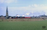 Nach dem Kopfmachen in Gütersloh wurde die Rückfahrt des Sonderzuges nach Lengerich in Glane, südlich von Bad Iburg abgewartet. (05.04.1980) <i>Foto: Wolfgang Bügel</i>