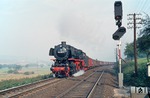 Anscheind frisch aus der Hauptuntersuchung erwischte der Fotograf die Koblenzer 044 888 mit einem Güterzug bei Bengel auf dem Weg nach Ehrang. (10.10.1969) <i>Foto: Robin Fell</i>