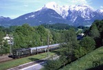 144 505 fährt mit N 5520 aus Berchtesgaden (ab 17.15 Uhr) in den Bahnhof Bischofswiesen ein. (28.05.1979) <i>Foto: Wolfgang Bügel</i>