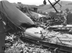 Der verunfallte Güterzug im Bahnhof Stara Paka an der Bahnstrecke Pardubice–Liberec. (15.06.1972) <i>Foto: Slg. Erich Preuß</i>