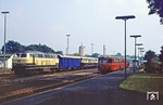 Im Bahnhof Dornap-Hahnenfurth wurde noch eine Zugkreuzung mit dem "Planzug" 515 529 abgewartet. (01.09.1979) <i>Foto: Wolfgang Bügel</i>