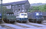 118 054, 111 107 und 194 075 im Bw Würzburg. (24.05.1980) <i>Foto: Joachim Bügel</i>