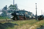52 8096 rangiert im Bahnhof Wilthen (Niederlausitz) an der Bahnstrecke von Oberoderwitz. (04.09.1980) <i>Foto: Wolfgang Bügel</i>