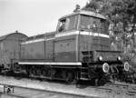 Die C-gekuppelte Diesellok D 02 wurde 1957 von Deutz gebaut (Fabrik-Nr. 56535). Sie hatte eine Leistung von 400 PS wurde 1959 von der Meppen-Haselünner Eisenbahn gekauft. (09.1966) <i>Foto: Reinhard Todt</i>