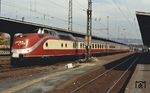 Ein 601 macht als IC 185 "Nordwind" (Bremen - München) Station in Göttingen Hbf. (10.1972) <i>Foto: Prof. Dr. Willi Hager</i>