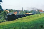 Bei Olbersdorf-Niederdorf ist 99 1757 mit P 14088 nach Bertsdorf unterwegs. (05.09.1980) <i>Foto: Wolfgang Bügel</i>