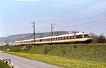 Als IC 182 "Hermes" (München - Bremen) ist 403 001 bei Treuchtlingen unterwegs. (04.05.1978) <i>Foto: Peter Schiffer</i>