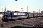 184 112-1 läuft mit einem Nahverkehrszug nach Kleve in den Bahnhof Köln-Longerich ein. (25.04.1972) <i>Foto: Peter Schiffer</i>