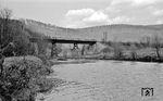 Behelfsmäßige Siegbrücke bei Merten. (1948) <i>Foto: Fischer</i>