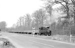 99 3316 mit einem Güterzug unterwegs bei Muskau. (29.03.1973) <i>Foto: Johannes Glöckner</i>