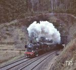 038 772 mit einem Sonderzug auf der Schwarzwaldbahn bei Triberg. (29.04.1973) <i>Foto: Johannes Glöckner</i>