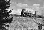 59 020 vom Bw Kornwestheim dampft auf der Gäubahn durch den Rohrer Wald. 1942 verschlug es sie an den österreichischen Semmering. In Mürzzuschlag wurde sie auch 1953 ausgemustert.  (1934) <i>Foto: RVM (Ulmer)</i>