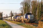 Europorte, ein auf Güterverkehr spezialisiertes französisches Eisenbahnverkehrsunternehmen,  mit DGS 59946 (Menden-Horlecke - Saarhölzbach) bei Solingen. (16.03.2016) <i>Foto: Joachim Bügel</i>