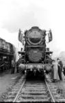 Probefahrt der neuen Franco-Crosti-Lok 50 1412 (spätere 50 4001) während eines Aufenthalts in Koblenz-Lützel. (26.01.1955) <i>Foto: A. Dormann, Slg. W. Löckel</i>