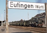 038 711-8 (38 3711) mit N 4147 im Bahnhof Eutingen. (09.08.1973) <i>Foto: Peter Schiffer</i>