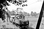 Lok E 3 und CeT 6 der Albtalbahn bei Ettlingen. (07.1956) <i>Foto: Kurt Eckert</i>