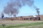 TCDD 45.044 (Nohab, Baujahr 1934) mit einem Güterzug und tatkräftiger Schubunterstützung bei Ladik. (31.10.1975) <i>Foto: Robin Fell</i>