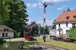 Aus Grünstädtel fährt der Güterzug in Oberittersgrün ein. (16.07.2016) <i>Foto: Andreas Höfig</i>