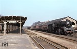 58 3036-9 hat mit ihrem Güterzug den Bahnhof Waldheim erreicht. (09.03.1977) <i>Foto: Peter Schiffer</i>