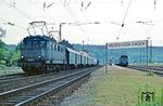144-Treffen in Wilferdingen-Singen auf der Bahnstrecke Karlsruhe - Mühlacker: Links 144 159 mit N 6021, rechts 144 185 vor N 6023. (21.05.1983) <i>Foto: Wolfgang Bügel</i>