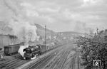 41 108 (Bw Marburg) verlässt mit einem Güterzug Marburg an der Lahn. (05.1957) <i>Foto: Kurt Eckert</i>