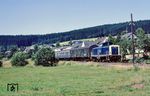 212 135 (Bw Siegen) mit N 3305 auf der Bahnstrecke Erndtebrück – Bad Berleburg bei Aue-Wingeshausen. (22.07.1983) <i>Foto: Wolfgang Bügel</i>