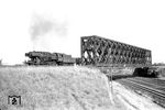 50 1199 vom Bw Mainz-Bischofsheim mit einem Güterzug in Mannheim Rbf. (24.06.1961) <i>Foto: Helmut Röth *</i>