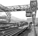 Schienenproduktion im Stahlwerk Donawitz in der Obersteiermark. (12.10.1970) <i>Foto: Dieter Kempf</i>