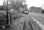 Tw 7309 im Endpunkt der Linie 22 in Vaals unmittelbar an der Grenze zu den Niederlanden. (22.06.1958) <i>Foto: Gerd Wolff</i>