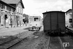 Tw 4 im Bahnhof Loose, dem damaligen Endpunkt der Strecke aus Eckernförde. (16.08.1958) <i>Foto: Gerd Wolff</i>