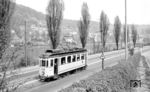 Tw 40 auf der Linie 40 nach Schlierbach in Heidelberg-Karlstor. (25.04.1962) <i>Foto: Helmut Röth *</i>