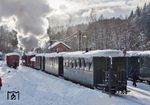 Winterdampfimpression im Bahnhof Steinbach. (15.01.2017) <i>Foto: Joachim Schmidt</i>