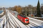 Neben der vierteiligen Version des elektrischen Talents (ÖBB-Reihe 4024) verkehren auf der S 1 nach Bludenz auch Doppelstockzüge mit der Reihe 1116. (27.01.2017) <i>Foto: Joachim Bügel</i>