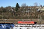 Auf dem Güterzugumfahrungsgleis von Gruiten kommend, fährt 155 061 mit EZ 51303 nach Hagen-Vorhalle in Wuppertal-Vohwinkel ein. (21.01.2017) <i>Foto: Wolfgang Bügel</i>