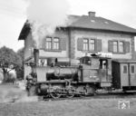 Beim nächsten Besuch auf der Schmalspurbahn Mosbach - Mudau hatte 99 7204 (Borsig, Abnahme am 23.05.1904) Dienst und wurde im Zielbahnhof Mudau erwartet. (09.1960) <i>Foto: Detlev Luckmann</i>
