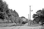 TWE VT 70 auf halbem Weg zwischen Ibbenbüren und Lengerich in Brochterbeck. (20.08.1963) <i>Foto: Kurt Eckert</i>