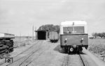Triebwagen T 63 (Wismar, Baujahr 1934) der Hoya-Syke-Asendorf Eisenbahn (HSA) im Bw Syke. (08.08.1958) <i>Foto: Gerd Wolff</i>