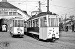 Tw 1102 der Rhein-Haardtbahn im Depot Bad Dürkheim. (12.05.1962) <i>Foto: Helmut Röth *</i>