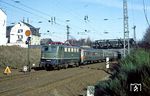 141 160 (Bw Hagen-Eckesey) fährt mit E 3120 nach Schwerte ein. (13.02.1984) <i>Foto: Joachim Bügel</i>