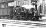 Lok 8 (Henschel, Baujahr 1905) der Schleswiger Kreisbahn im Bahnhof Schleswig. (1955) <i>Foto: Hermann Ott</i>