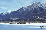 144 002 mit einem einsamen Wagen als Nahverkehrszug aus Griesen bei Untergrainau kurz vor Garmisch-Partenkirchen. (02.01.1978) <i>Foto: Prof. Dr. Willi Hager</i>