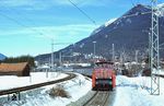 160 009 macht sich mit Rangierarbeiten im Bahnhof Garmisch-Partenkirchen nützlich. (02.01.1978) <i>Foto: Prof. Dr. Willi Hager</i>