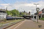 Und der Sonderzug DPE 98 mit 110 428 nach Köln an gleicher Stelle in Wuppertal-Steinbeck. (20.05.2017) <i>Foto: Wolfgang Bügel</i>
