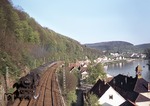 023 018-5 vor N 7354 nach Heidelberg bei Zwingenberg am Neckar. (28.04.1975) <i>Foto: Peter Schiffer</i>