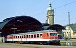 614 042 (Bw Nürnberg !) war als Sonderzug Dt 19440 nach Krefeld gekommen. (07.07.1984) <i>Foto: Wolfgang Bügel</i>