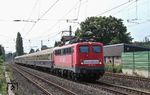 Centralbahn 110 278 fährt um 11.02 Uhr mit DPF 348 (Neuhof b. Fulda - Düsseldorf Hbf) durch Immigrath. (25.08.2017) <i>Foto: Joachim Bügel</i>