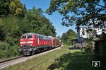 218 431 mit einem RE-Tauschzug (Lr 72912) in Bad Niederau. (23.08.2017) <i>Foto: Joachim Schmidt</i>