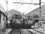 SNCF-Gleichstromtriebwagen Z 4907 und 4904 der Compagnie du Midi aus dem Jahr 1912, eingesetzt auf der Strecke Perpignan - Villefranche-de-Conflent nahe der spanischen Grenze im Südosten Frankreichs. Noch 1971 schieden sie aus dem Dienst aus. (11.05.1971) <i>Foto: Joachim Claus</i>